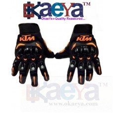 OkaeYa -KTM Full Finger Armoured Gloves for Motorcycle / Cycle Riding Size L